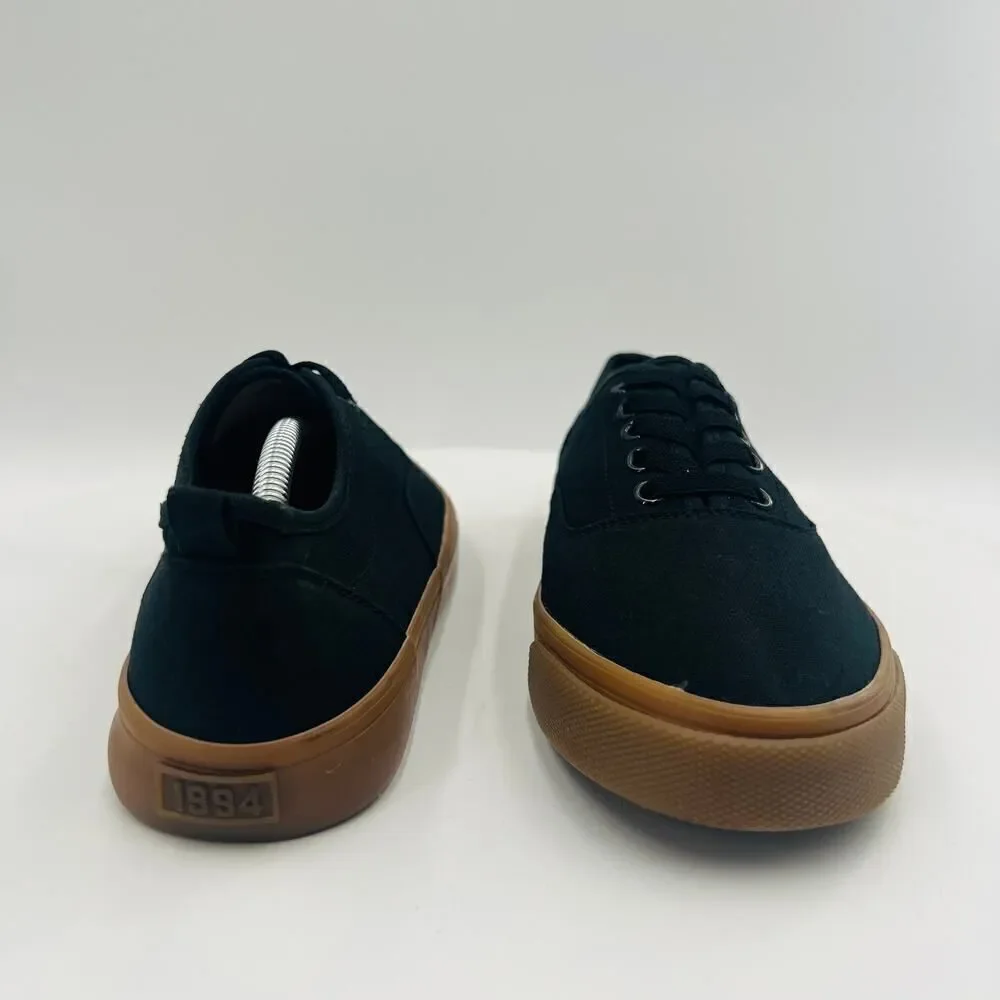 Old Navy Black Jack Canvas Lace-Up Black Tan Sole Sneakers for Kids Size 5